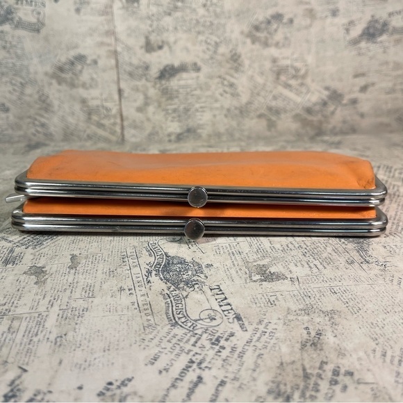 HOBO Lauren clutch wallet orange leather vintage - Picture 6 of 14